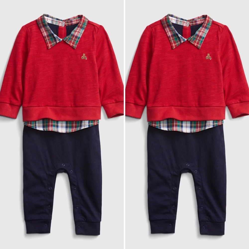 Baby Gap 3 in 1 plaid sweater, shirt & pant. Perfect for Christmas. 12-18 mo 🎄
